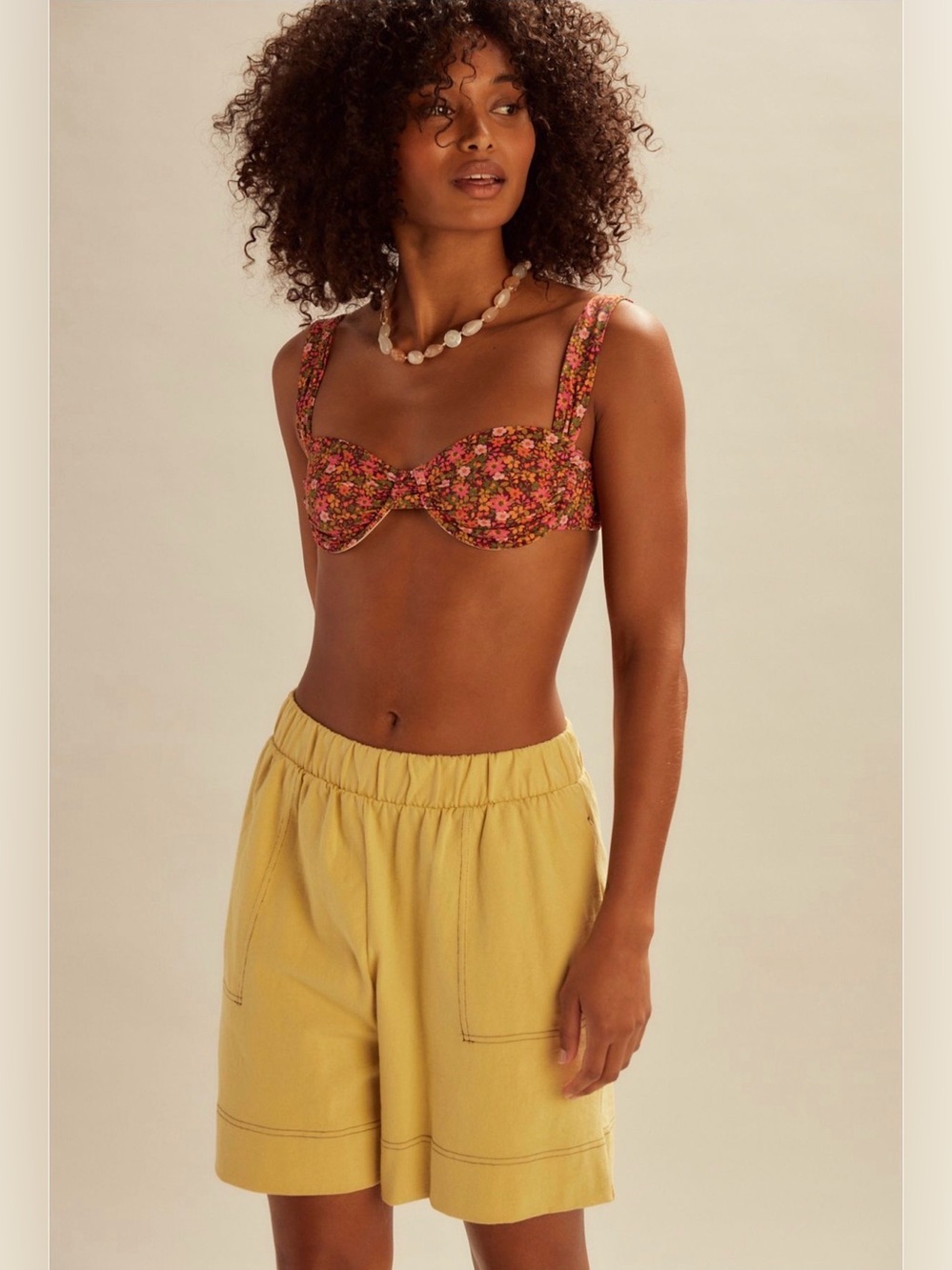 Free People FP Beach Strada Cotton Casual Elastic-Waist Pampas Shorts Small NWOT